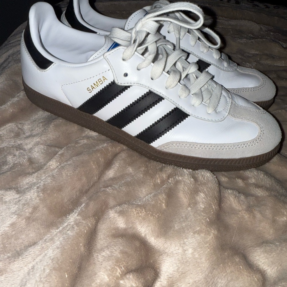 Adidas White and Black Retro Sneakers worn twice